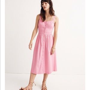 Madewell Pink Fleur Bow-back Dress